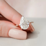 4 Ct Elongated Pear Cut Moissanite Engagement Ring