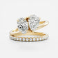 Toi Et Moi Double Band 2 Ct Pear & Oval Cut Moissanite Engagement Ring