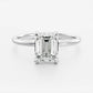 2 Ct Emerald Cut Moissanite Engagement Ring