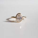 Bezel Set 2.02 Ct Oval Cut Moissanite Engagement Ring