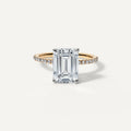3 Ct Emerald Cut Moissanite Engagement Ring