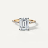 3 Ct Emerald Cut Moissanite Engagement Ring
