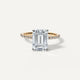 3 Ct Emerald Cut Moissanite Engagement Ring