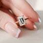 3 Ct Emerald Cut Moissanite Engagement Ring