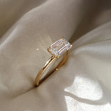 1.50 Ct Emerald Cut Moissanite Engagement Ring