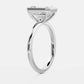 Bezel Set 3 Ct Emerald Cut Moissanite Engagement Ring