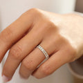 1.01 Ct Emerald Cut Wedding Band Women Moissanite Band