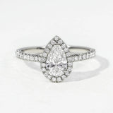 1 Ct Elongated Pear Cut Moissanite Engagement Ring