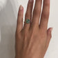 Green 3 Ct  Round Cut Moissanite Engagement Ring